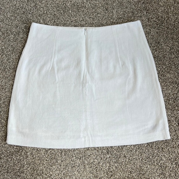 Altar'd State White Boho Embroidered Linen Cotton Mini Skirt, Size Medium - Picture 4 of 5